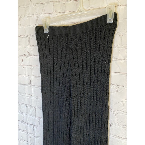 Women's Black Knit, Long Leggings,‎ Size Large Leggings Cotton Blend - Picture 4 of 7